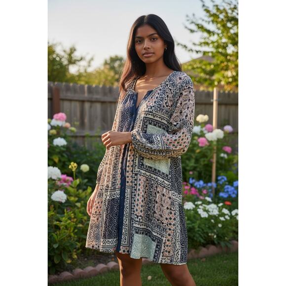 Signature Studio Dresses & Skirts - Signature Studio Boho Patchwork Floral Dress XL Country Chic Style